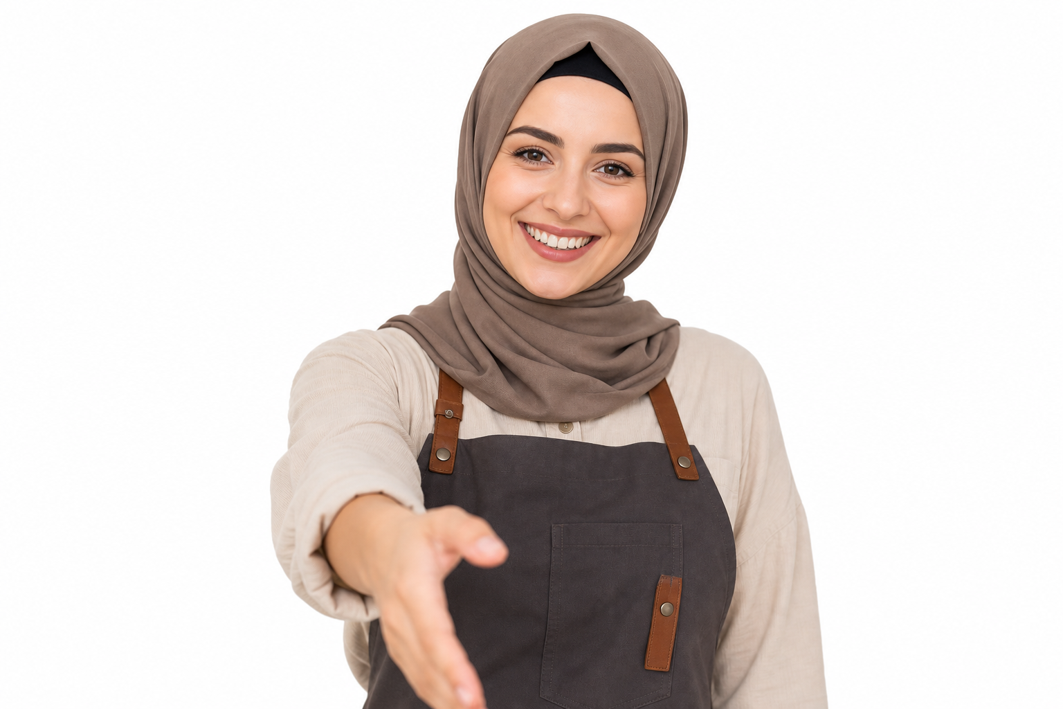 Kafe işletmecisi el sıkışıyor