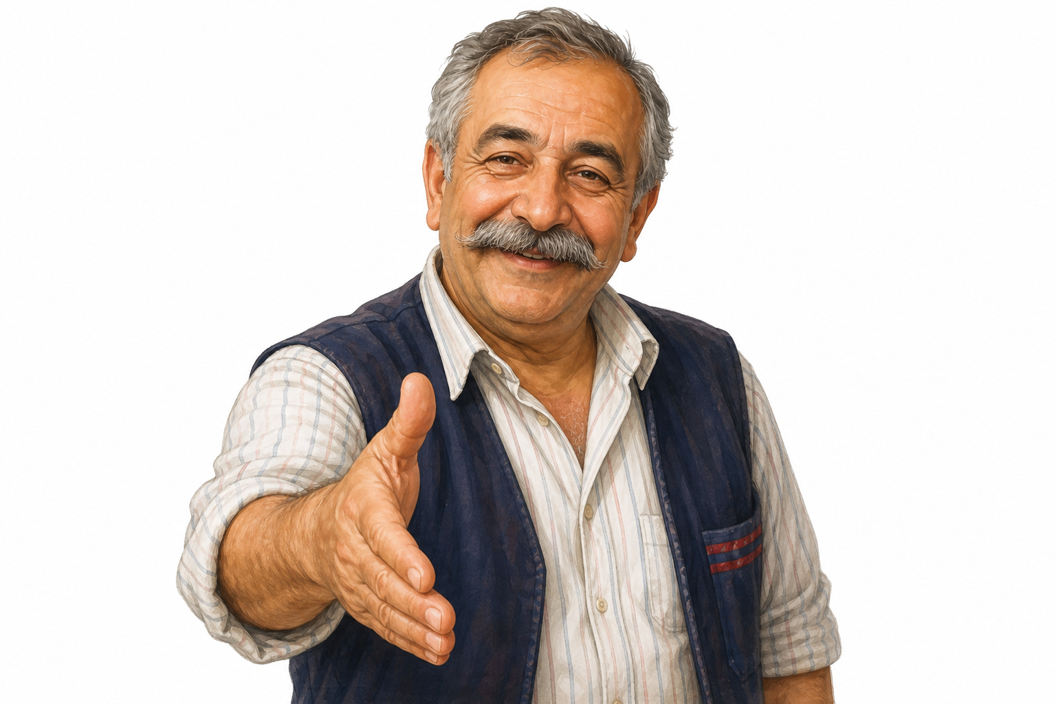 Kebapçı restoran sahibi el sıkışıyor