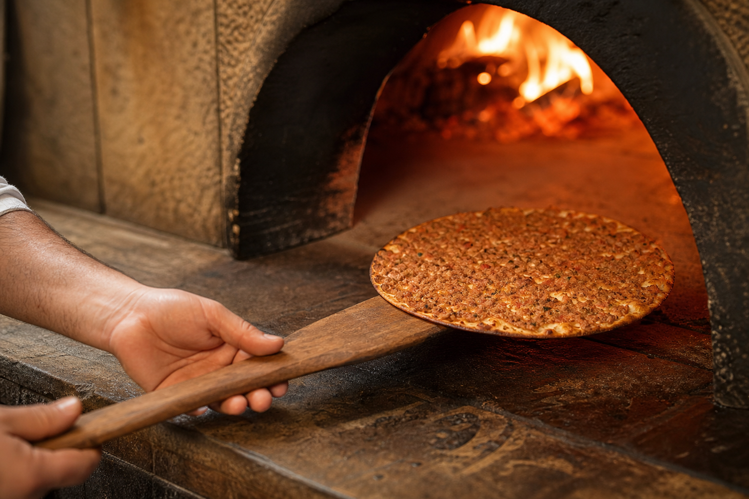 Çinili Taş Fırın için Lahmacun görseli
